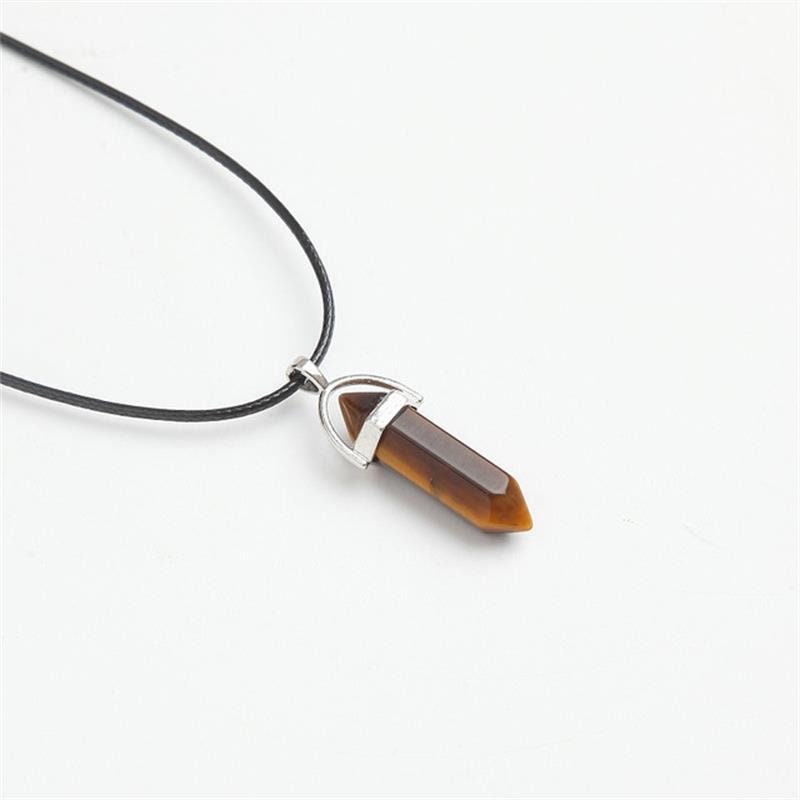 Tiger Eye Gold Crystal Pendant Necklace