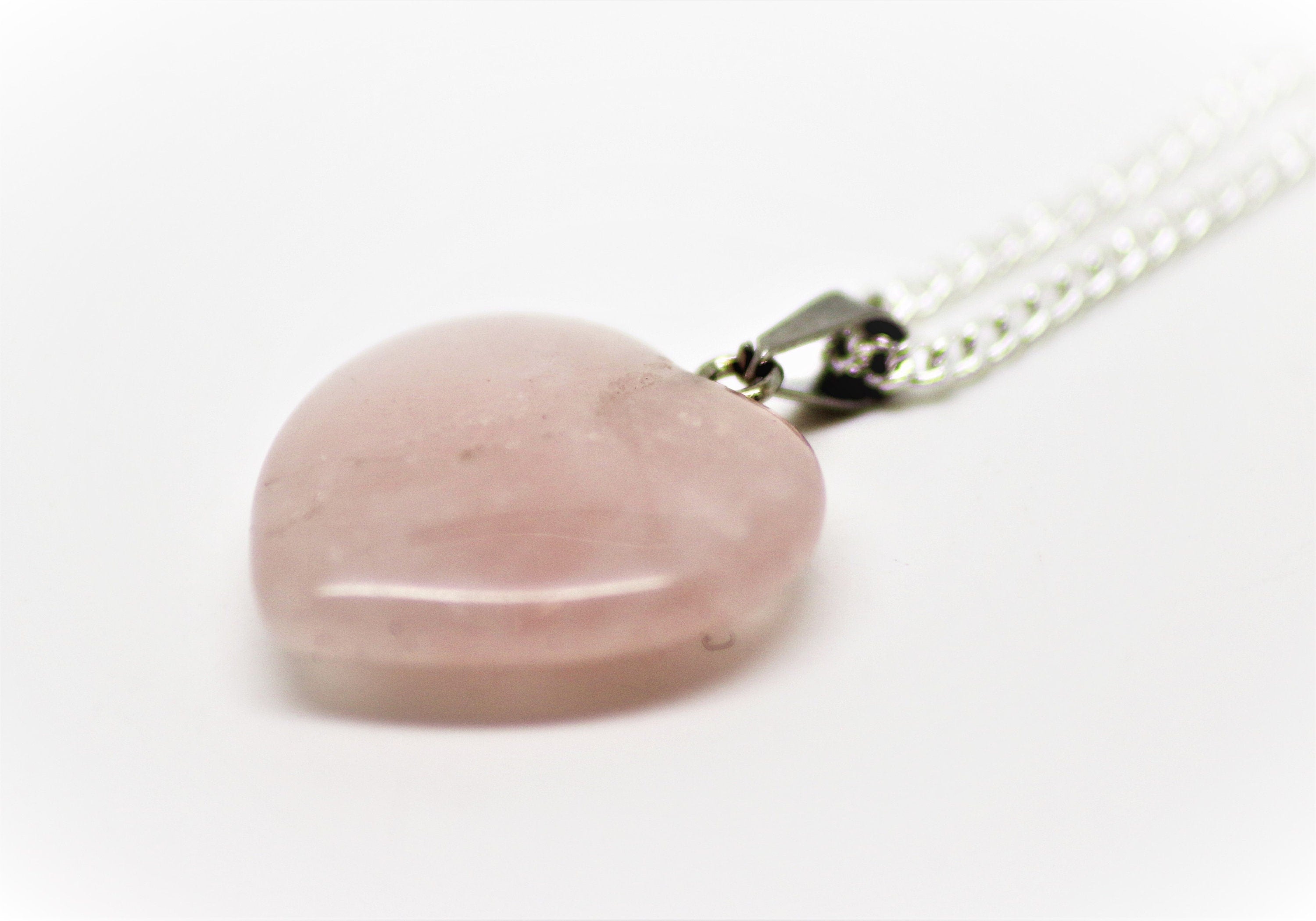 Rose Quartz Heart Crystal Necklace