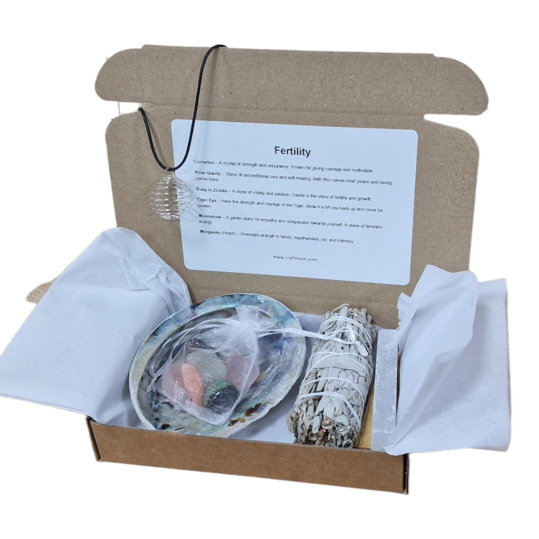 Crystal and Smudge Gift Sets - Love, Well-being, Fertility, Grief, Sleep, New Home, Happiness, Prosperity, Anxiety