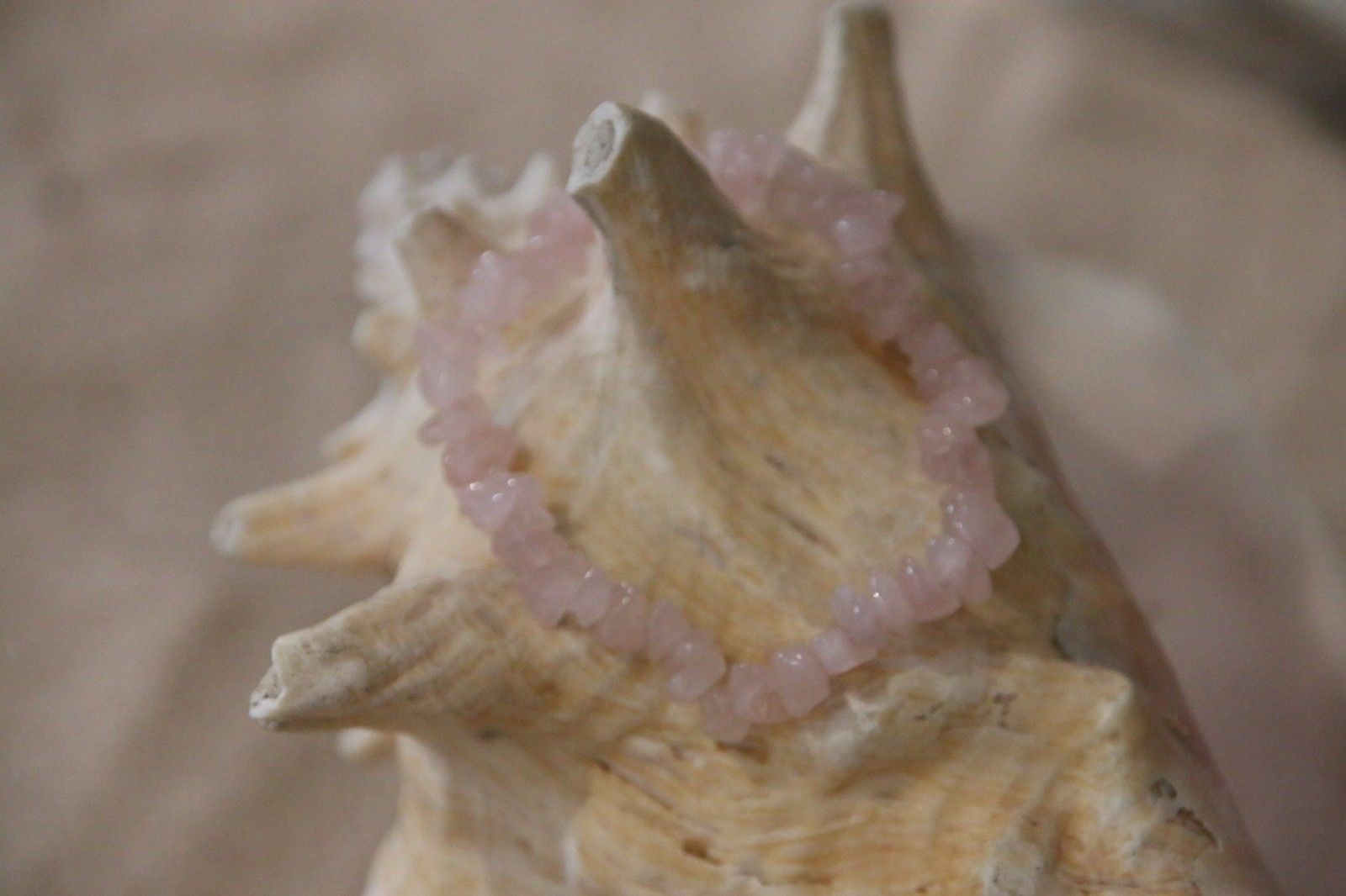 Rose Quartz Crystal Chip Gem Bracelet