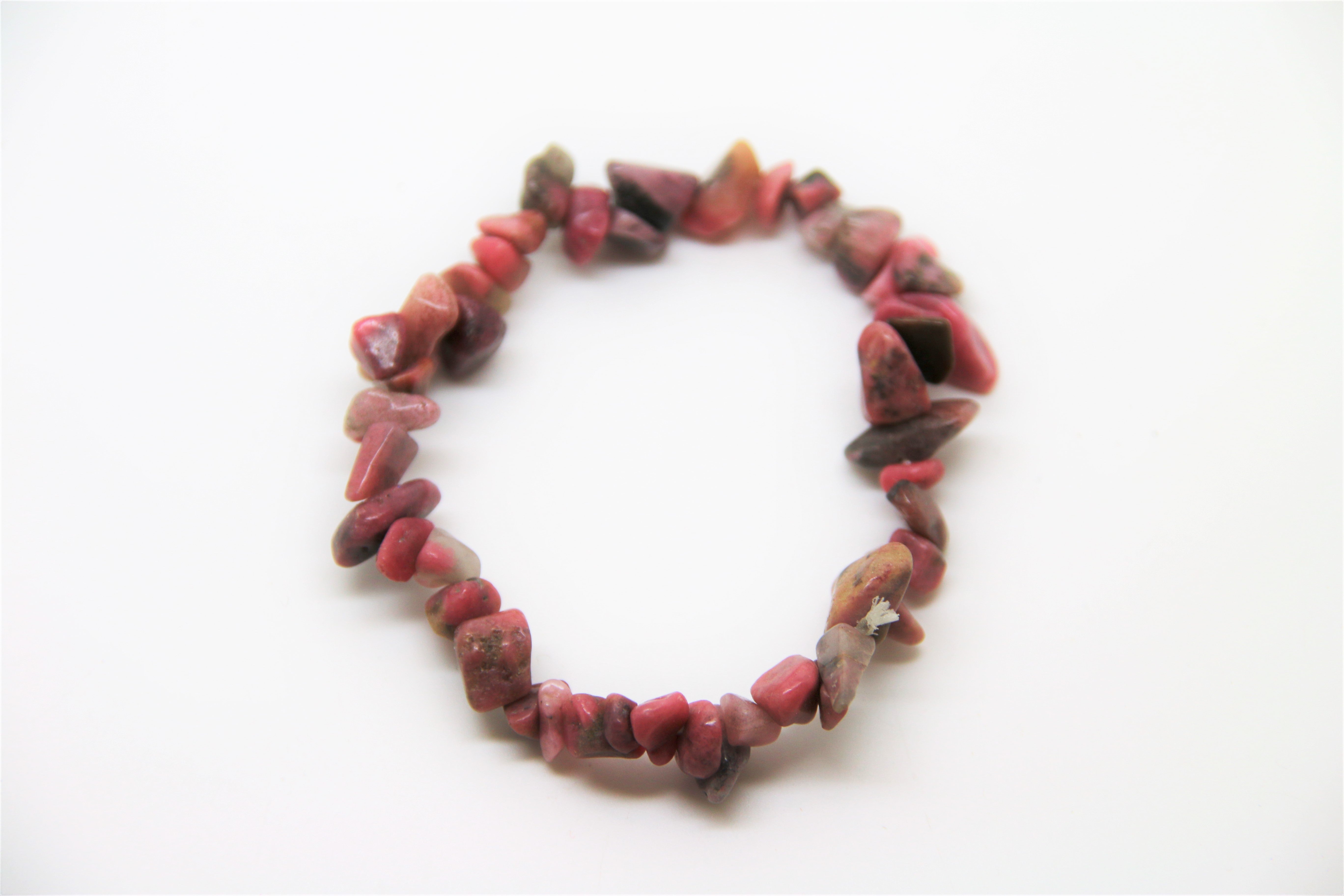 Crystal Chip Gem Bracelets - Quality  Elasticated Bracelets Rhodonite