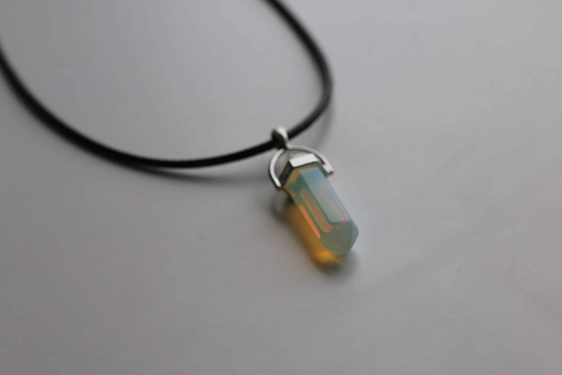 Crystal Pendant - Opalite* (Angel Aura) with Bootlace or Silver 925 necklace