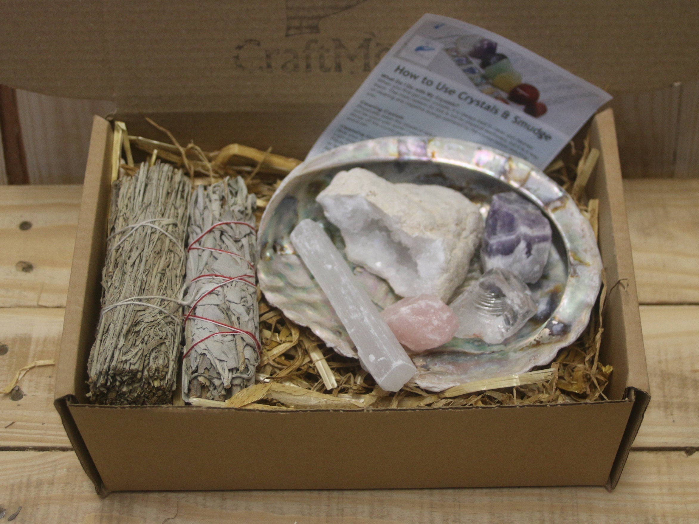 Geode & Crystal Smudge Gift Set