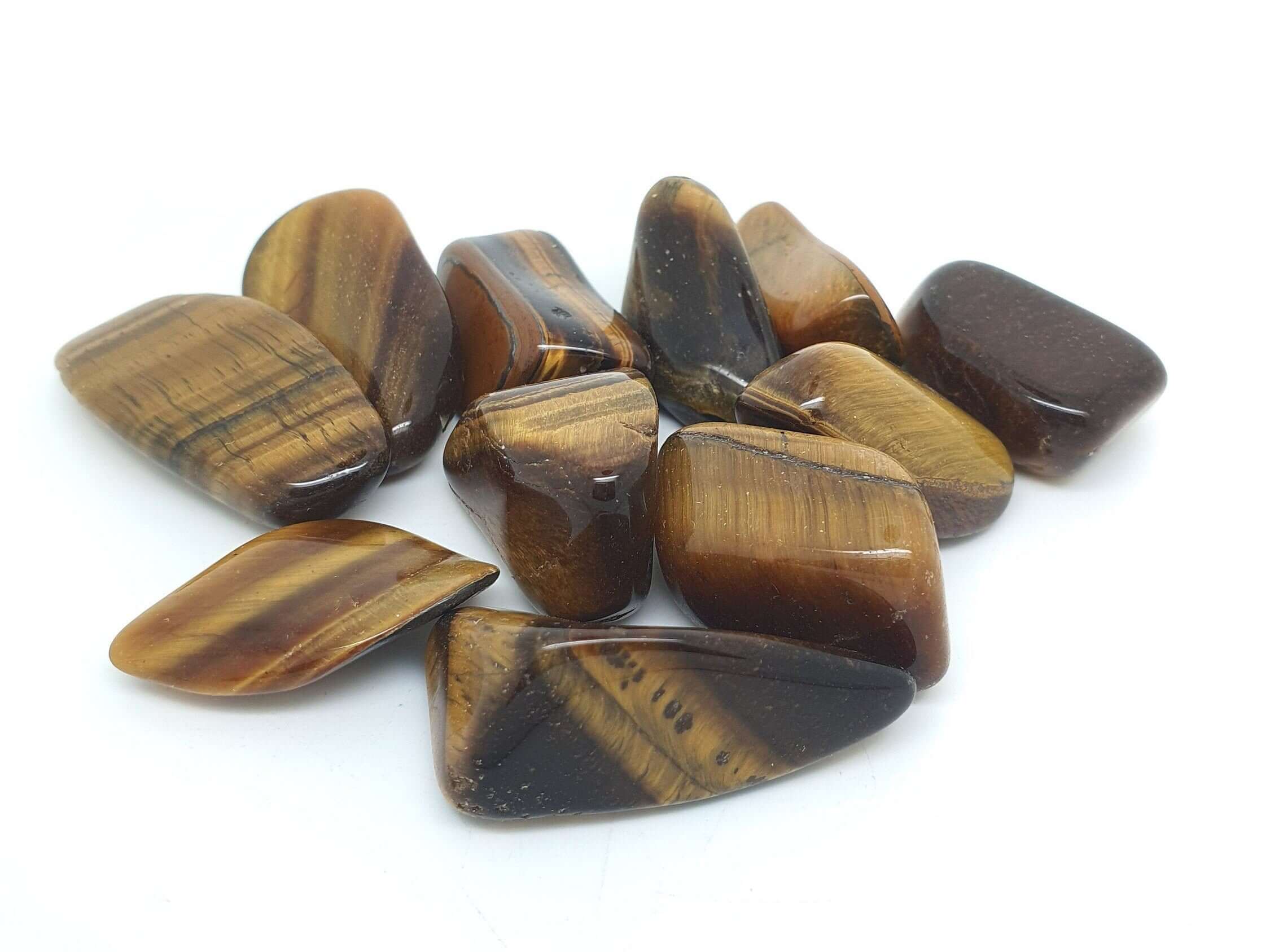 Tiger Eye Gold 15-30mm Crystals (100g pack) tumble stones - semi precious crystals - crystal healing, minerals polished healing crystals.