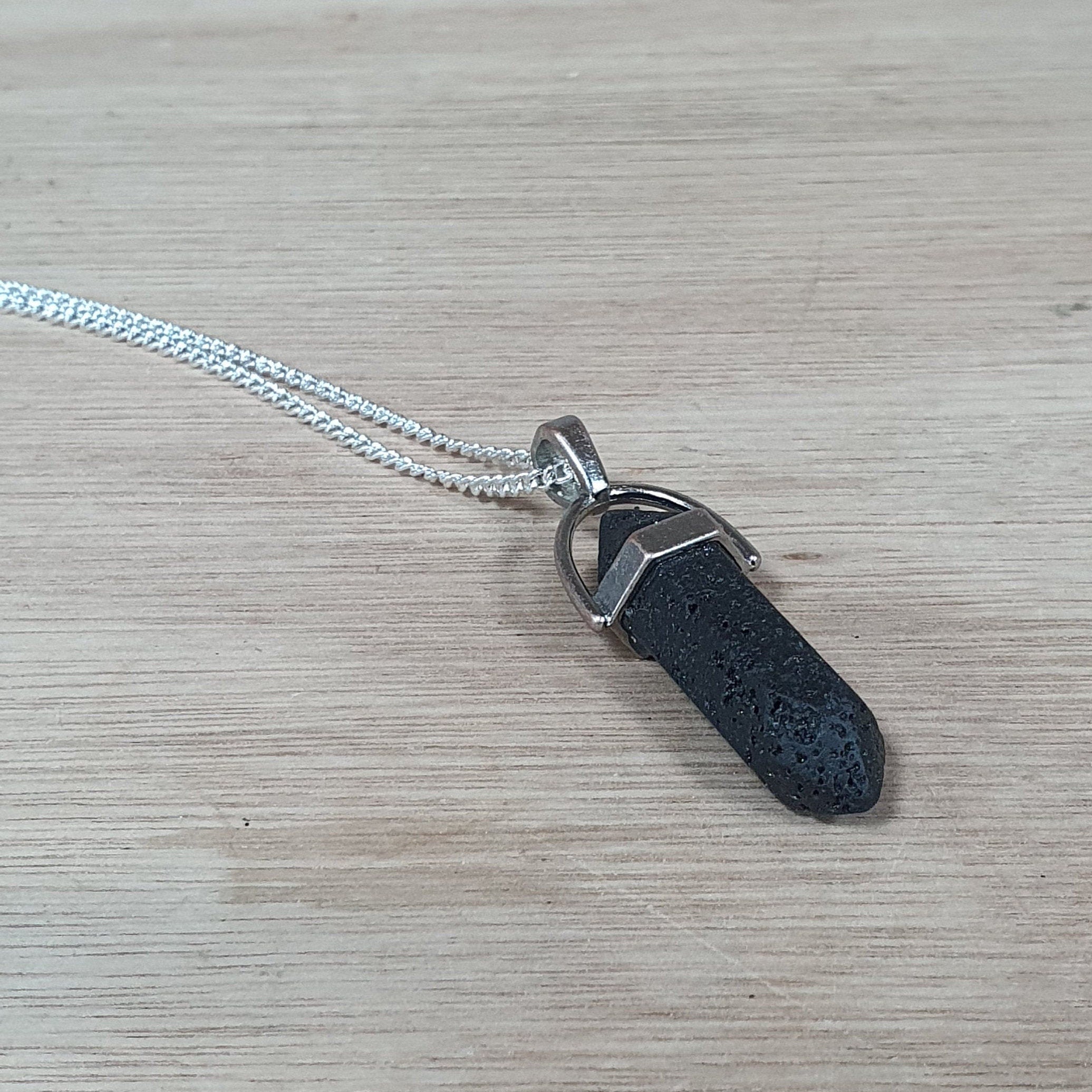 Lava Rock Pendant - With Choice of Silver Plated Necklace, Bootlace or No Necklace