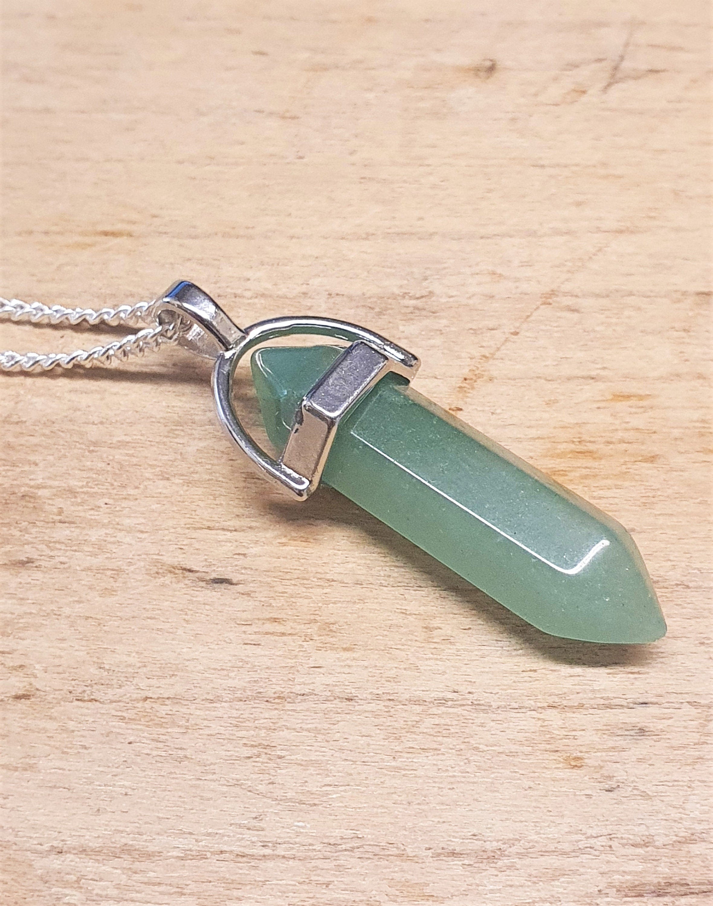 Aventurine Green Crystal Pendant Necklace