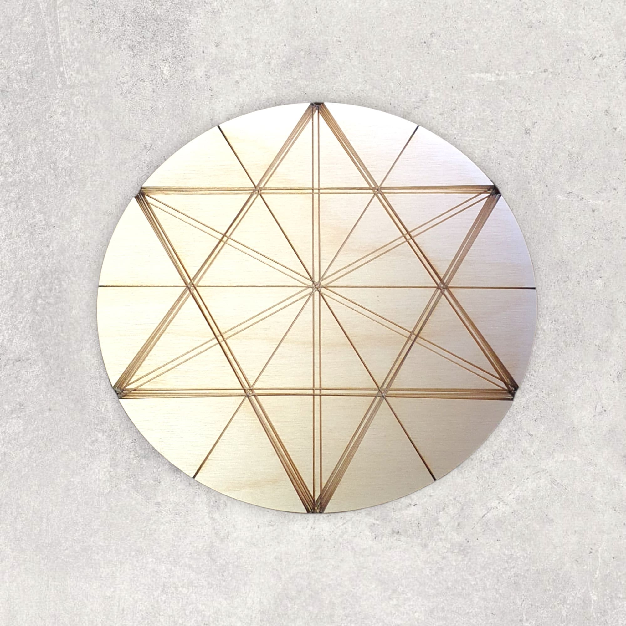 Crystal Grid Geometry Mandala - Birch Plywood 19cm - Choice of 7