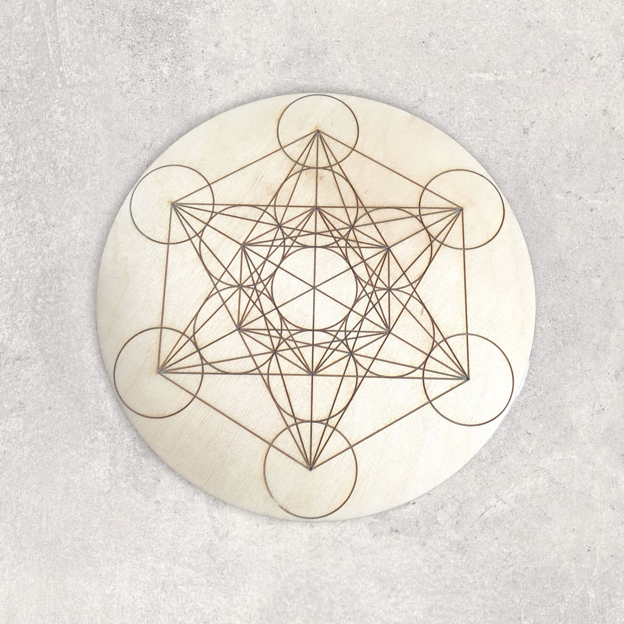 Crystal Grid Geometry Mandala - Birch Plywood 19cm - Choice of 7