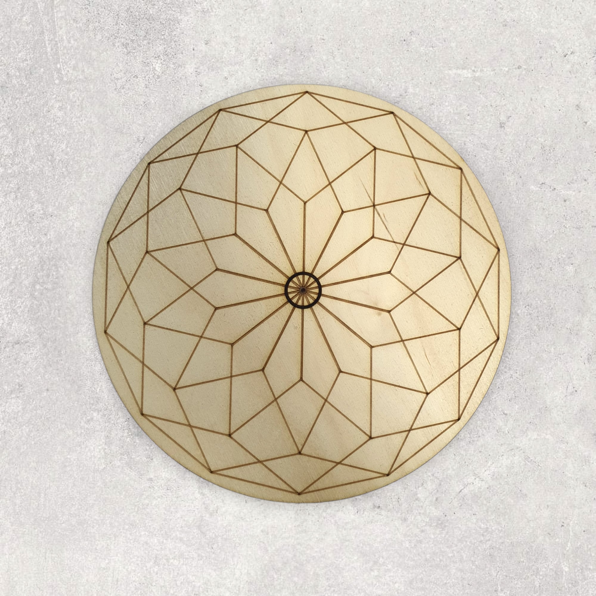 Crystal Grid Geometry Mandala - Birch Plywood 19cm - Choice of 7